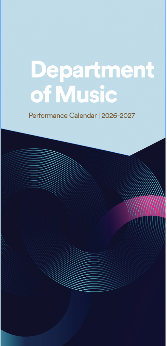 Front cover of Department of Music's performance calendar.